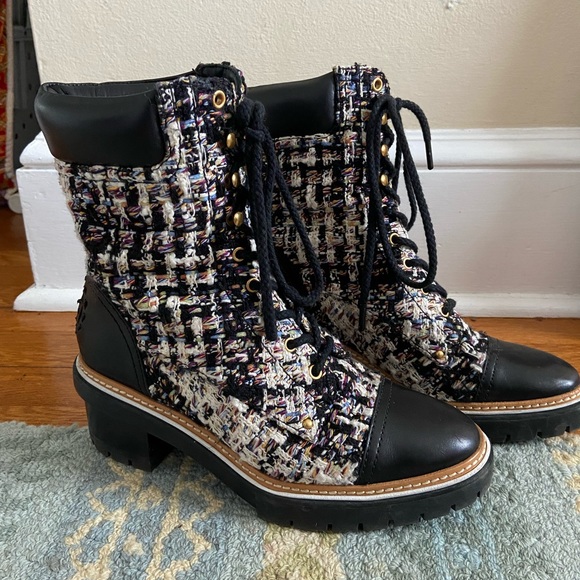 Tory Burch Miller Lug Sole Tweed Boot - Picture 2 of 6